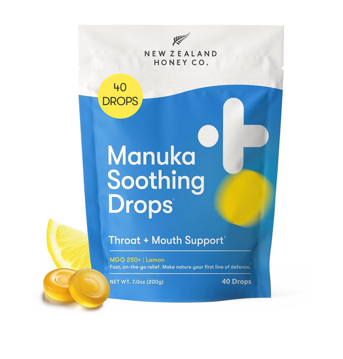 Manuka Honey Soothing Drops with Lemon | MGO 250+ — 40 Drops | 7.0oz