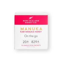 New Zealand Honey Co. Manuka Honey single-serve packets UMF™ 20+ MGO 829+ — 10-packet on-the-go box, 100g (3.5oz)