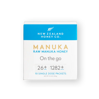 New Zealand Honey Co. Manuka Honey single-serve packets  — on-the-go packaging detail