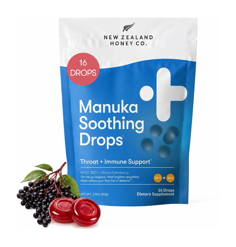 Manuka Soothing Drops with Elderberry, Vitamin C & Zinc | MGO 250+