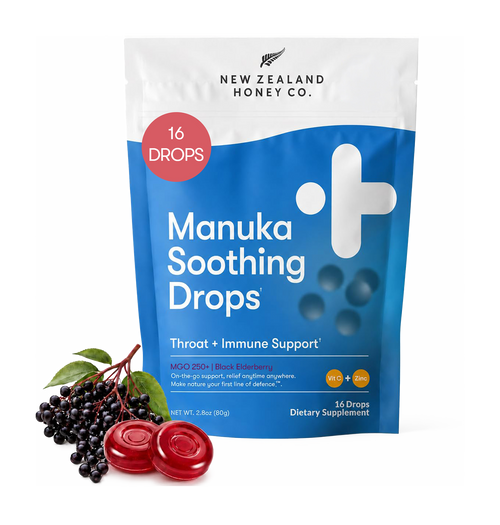 Manuka Soothing Drops with Elderberry, Vitamin C & Zinc | MGO 250+