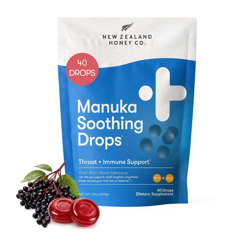 Manuka Soothing Drops with Elderberry, Vitamin C & Zinc | MGO 250+