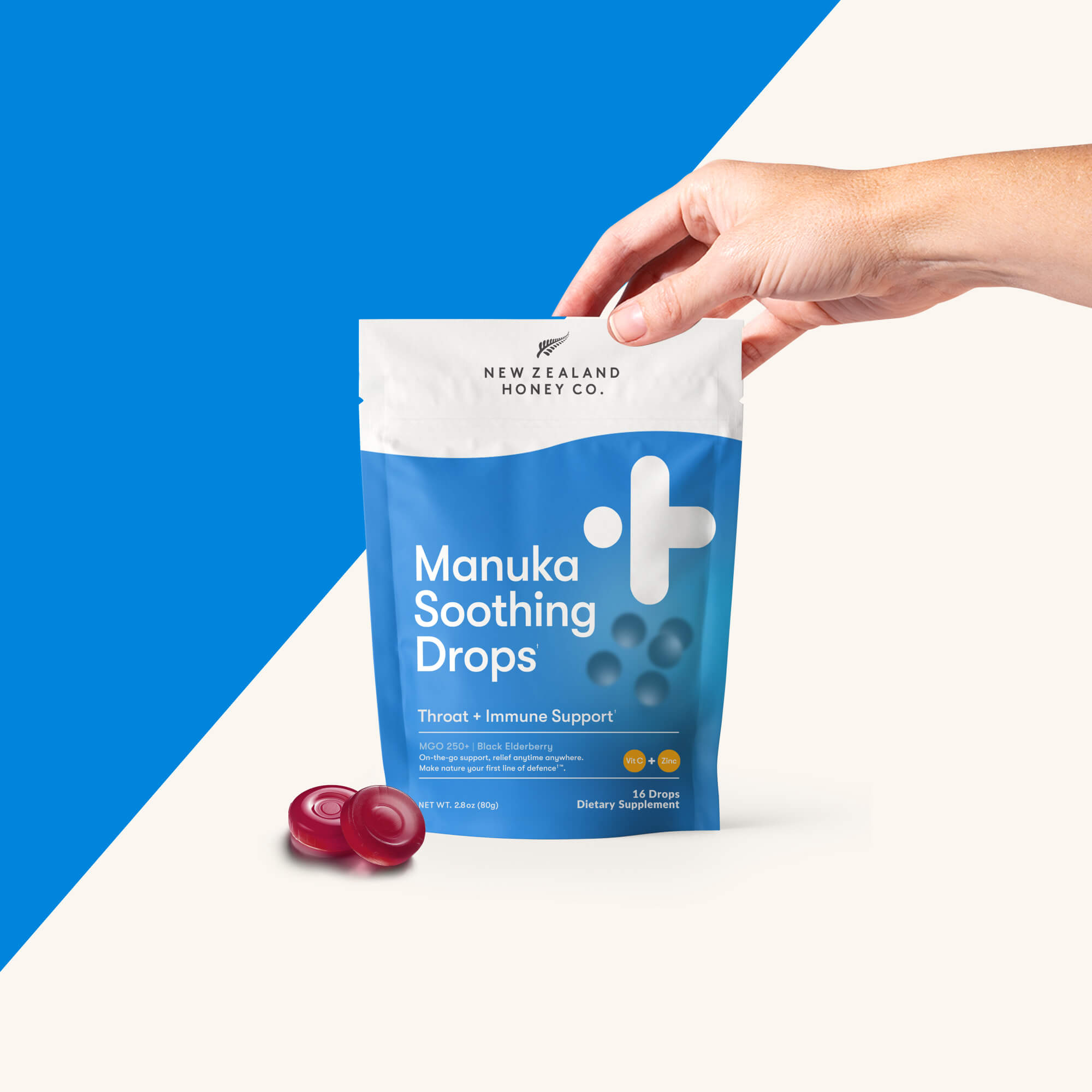 Manuka Honey Cough Drops with Elderberry, Zinc & Vitamin C | MGO